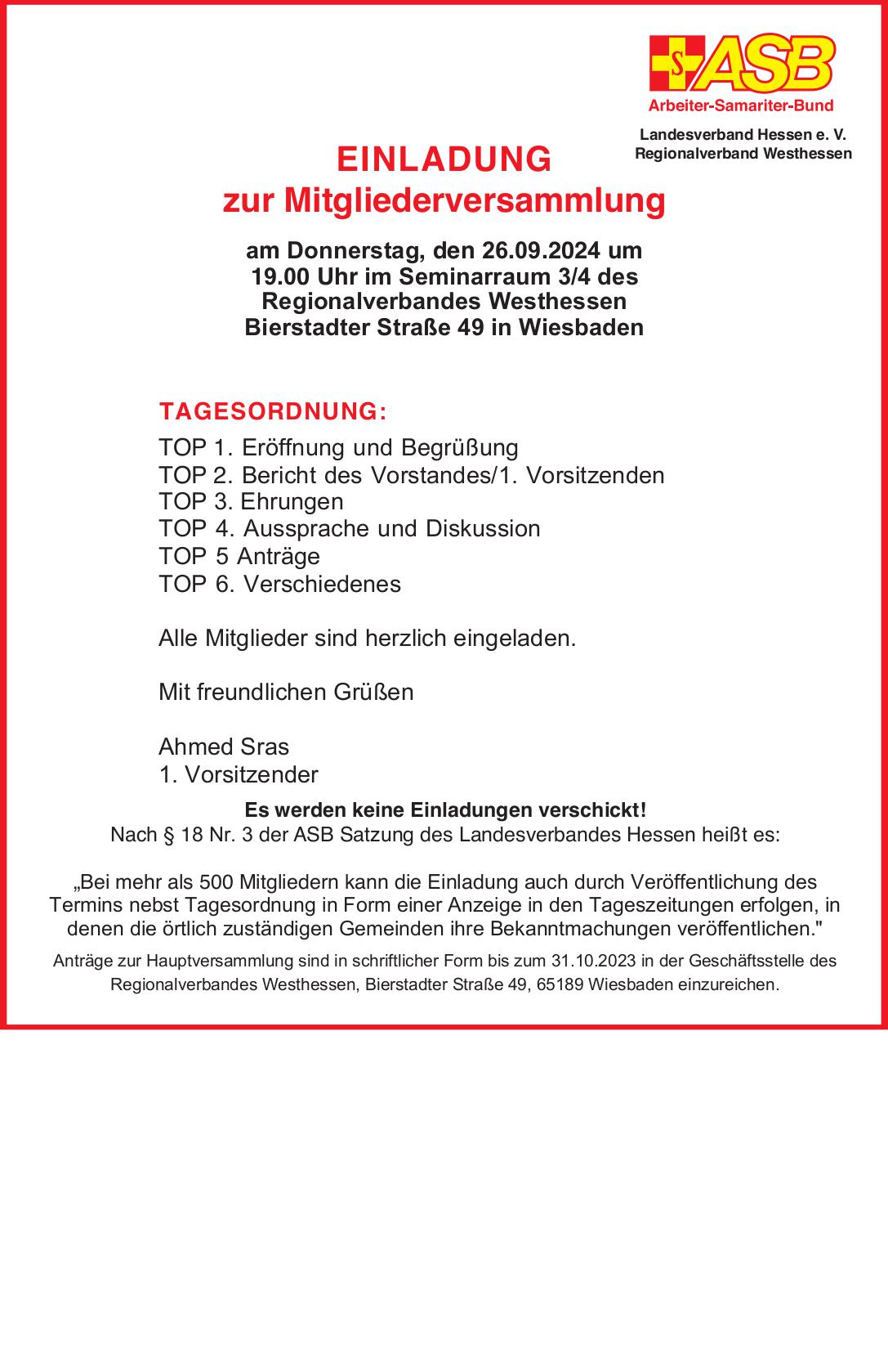 Mitgliederversammlung